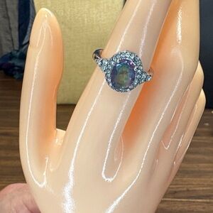 Iridescent Silver Tone Women's Ring